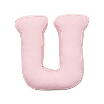 Cotton Letter Cushion U Pink