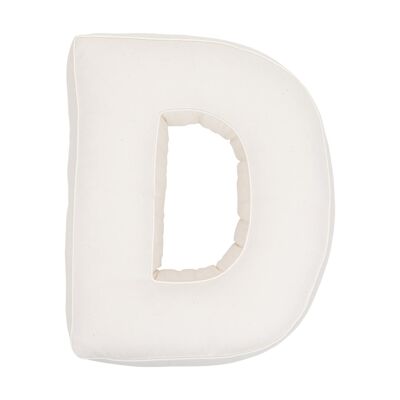 Cotton Letter Cushion D Vanilla