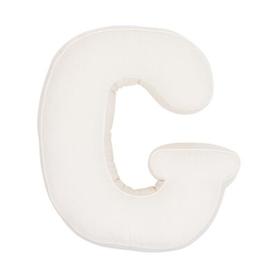 Cotton Letter Cushion G Vanilla