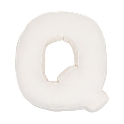 Cotton Letter Cushion Q Vanilla