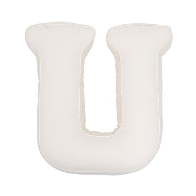 Cotton Letter Cushion U Vanilla