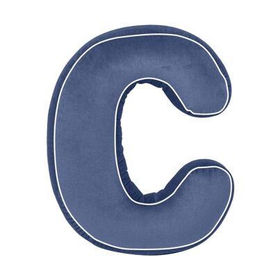 Cotton Letter Cushion C Navy Blue