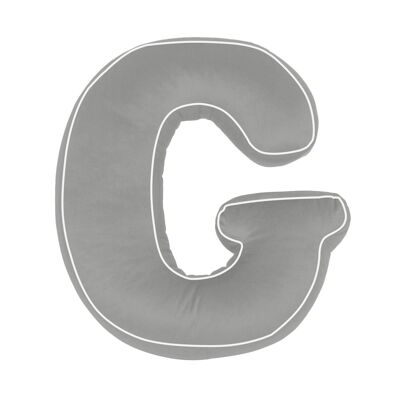 Cotton Letter Cushion G Grey