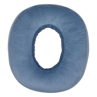 Velvet Number Cushion 0 Blue
