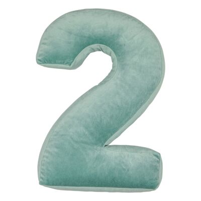 Velvet Number Cushion 2 Mint