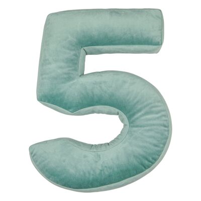 Cuscino Numero Velluto 5 Menta