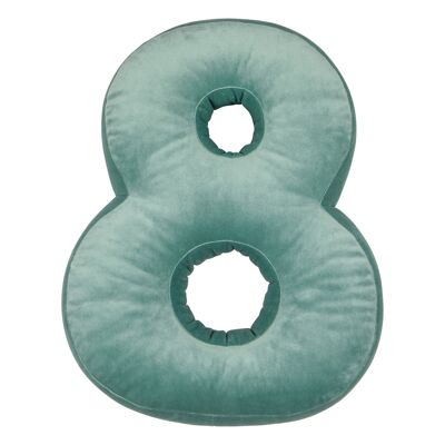 Velvet Number Cushion 8 Mint