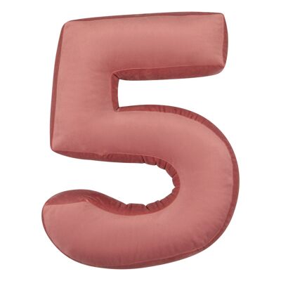 Cojín Terciopelo Número 5 Rosa Viejo