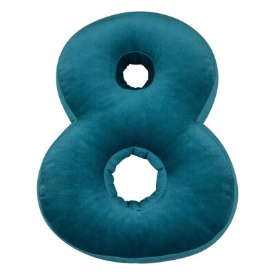 Velvet Number Cushion 8 Petrol