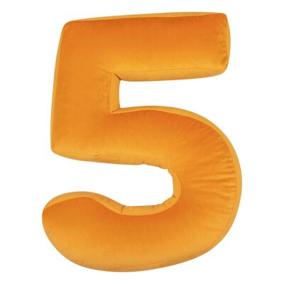 Cojín Terciopelo Número 5 Amarillo