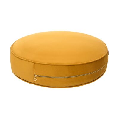 Big Velvet Pouf 60 cm Yellow