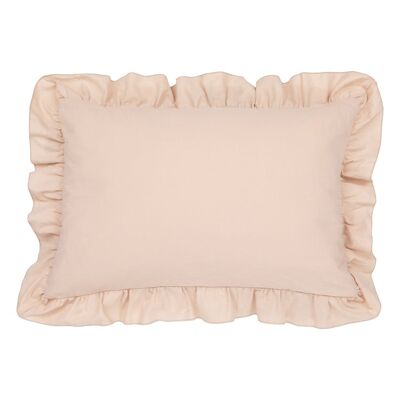 Cotton Cushion with Frill  Beige