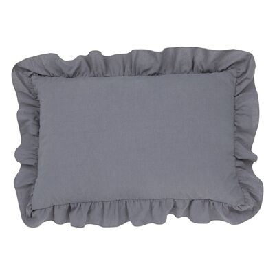 Cotton cushion with Frill  Grey