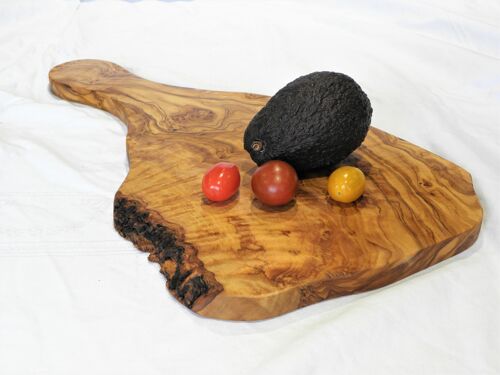 Planche en bois d'olivier avec manche 40 cm +/- 2 cm