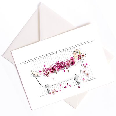 Blüten-Badewanne - Karte mit Farbkern und Umschlag | 132