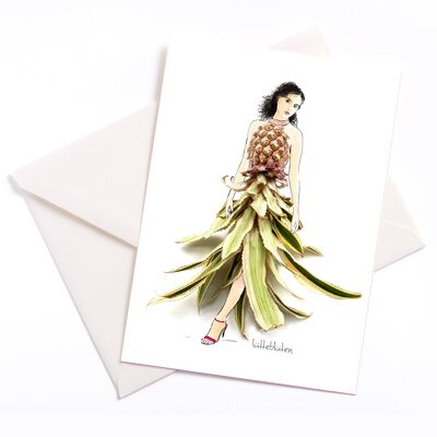 Mini robe Ana-Nas - Carte avec noyau de couleur et enveloppe | 134