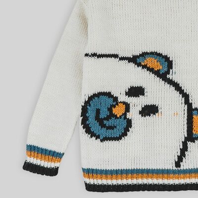 Jacquard sweater with box neck polar bear