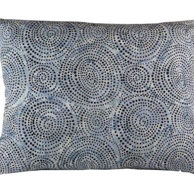 177 Cushion Batik cotton blue circles 50x40