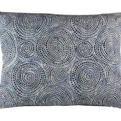 177 Sierkussen - kussen Batik cotton blue circles 50x40 cm