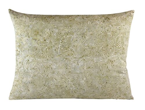 180 Sierkussen - kussen Batik cotton cream-lime 50x40 cm