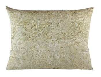 180 Coussin Batik coton crème-citron vert 50x40 1