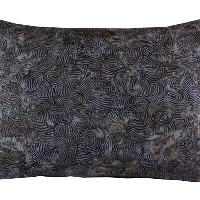 181 Sierkussen - kussen Batik cotton dark blue 50x40 cm