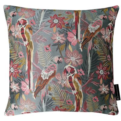 230 Decorative pillow 2 parrots in love gray 50x50