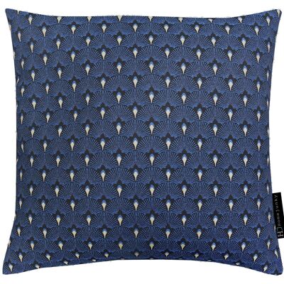 250 Dekokissen Jacquard Fächer Azul-Oro 50x50