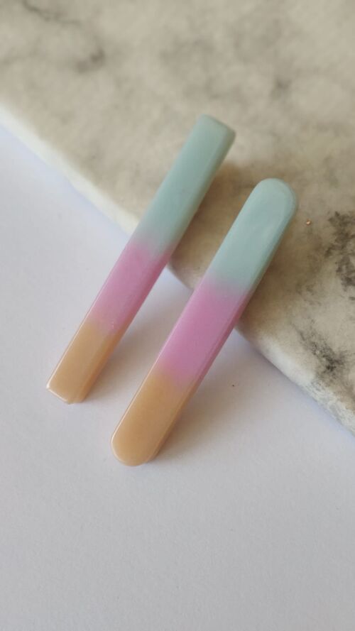 MINIMAL RESIN II - Set of 2 Hair Clips - NEW COLORS