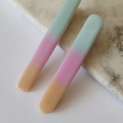 MINIMAL RESIN II - Set of 2 Hair Clips - NEW COLORS