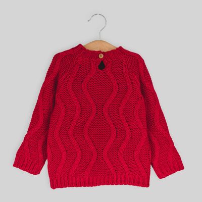 Roter Aranes-Pullover