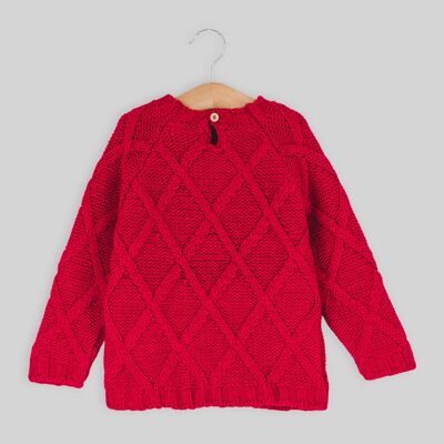 Pull araignée diamant rouge