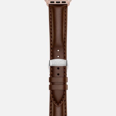 Apple Watch Strap (Rose Gold Aluminium Adapters) - WsC® Defiant Dark Brown