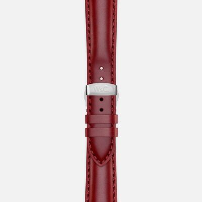 Apple Watch Strap (Silver Stainless Steel Adapters) - WsC® Defiant Red