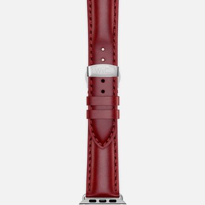 Apple Watch Strap (Silver Stainless Steel Adapters) - WsC® Defiant Red