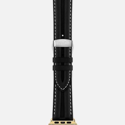 Apple Watch Strap (Gold Stainless Steel Adapters) - WsC® Falcon Black