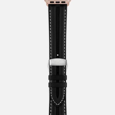 Apple Watch Strap (Rose Gold Aluminium Adapters) - WsC® Falcon Black