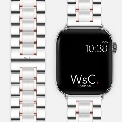Apple Watch Strap Bracelet Stainless Steel - Silver & Rose Gold - WsC® Fury