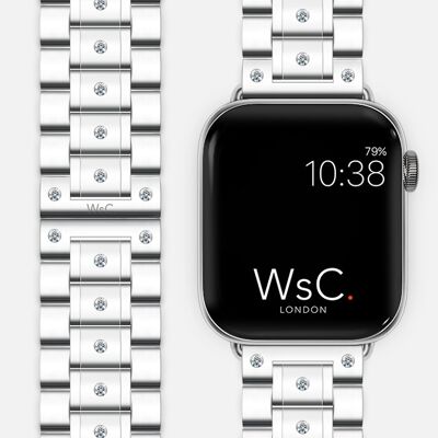 Apple Watch Strap Bracelet Stainless Steel - Silver - 1 Carat Diamond - WsC® Fury