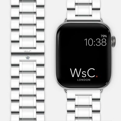 Apple Watch Strap Bracelet Stainless Steel - Silver - Diamond Edition - WsC® Fury