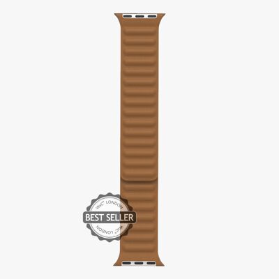 Apple Watch Strap Leather Link - Caramel Brown