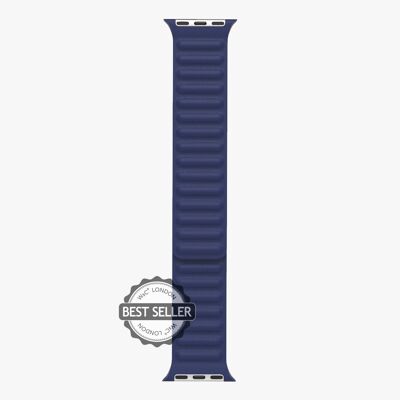 Apple Watch Strap Leather Link - Ocean Blue