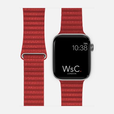 Apple Watch Strap Leather Loop - Red