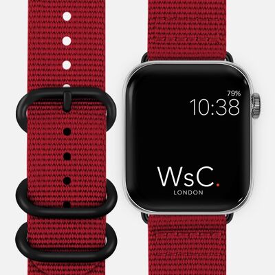 Apple Watch Strap NATO Style - Deep Red