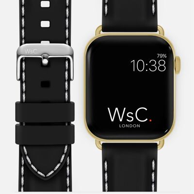 Apple Watch Strap (Gold Aluminium Adapters) - WsC® Nautilus Black
