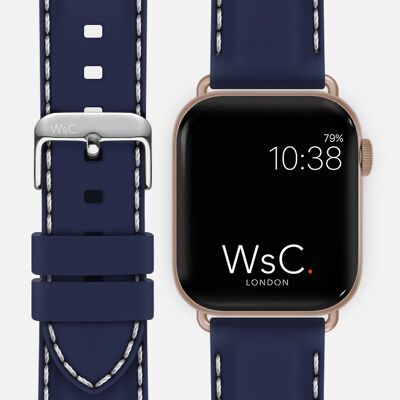 Apple Watch Strap (Rose Gold Aluminium Adapters) - WsC® Nautilus Blue
