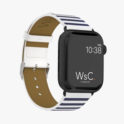 Apple Watch Strap (Space Black Adapters) - WsC® Navy Stripes
