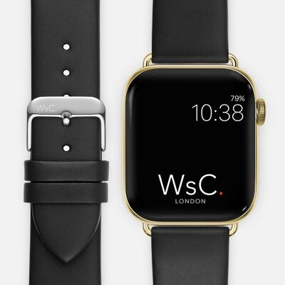 Apple Watch Strap (Gold Stainless Steel Adapters) - WsC® Oxford Black