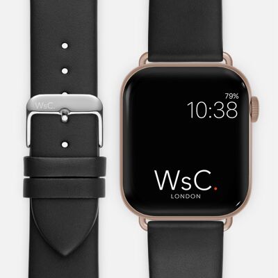 Apple Watch Strap (Rose Gold Aluminium Adapters) - WsC® Oxford Black