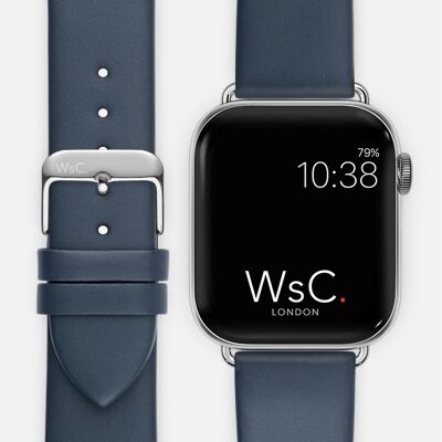 Apple Watch Strap (Silver Stainless Steel Adapters) - WsC® Oxford Blue